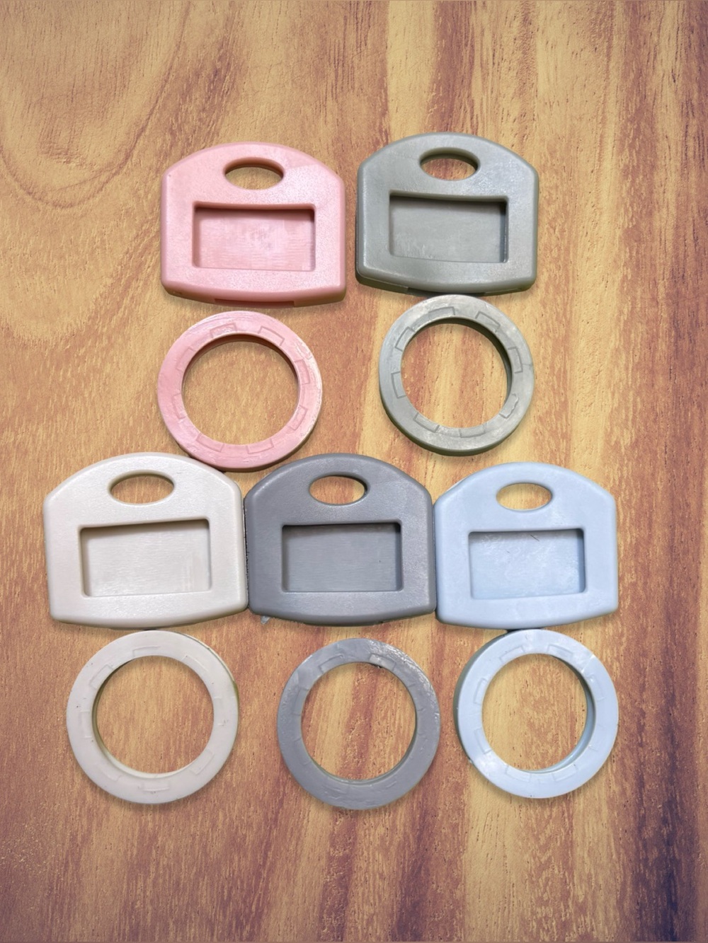 Assorted Silicone Key Covers-Pink, Sage, Cream, Gray, Blue